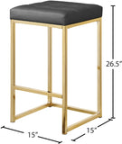 Nicola Vegan Leather Upholstered Counter Stool — 907-C - Grey - 907Grey-C Dim