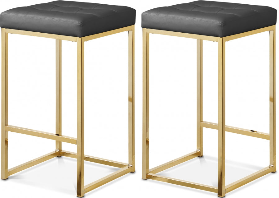 Nicola Vegan Leather Upholstered Counter Stool — 907-C - Grey - 907Grey-C Double Chair