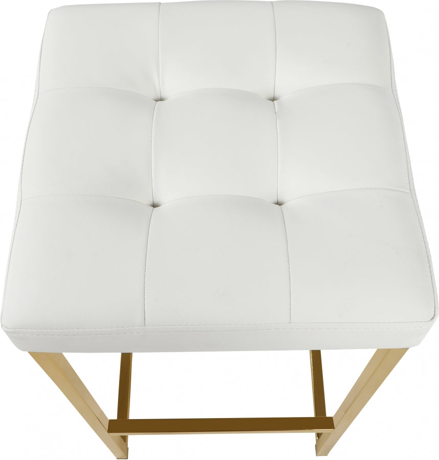 Nicola Vegan Leather Upholstered Counter Stool — 907-C - White - 907White-C alternate view 3