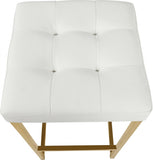 Nicola Vegan Leather Upholstered Counter Stool — 907-C - White - 907White-C alternate view 3