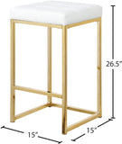 Nicola Vegan Leather Upholstered Counter Stool — 907-C - White - 907White-C Dim