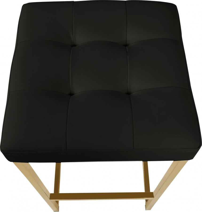 Nicola Vegan Leather Upholstered Counter Stool — 907-C - Black - 907Black-C alternate view 3