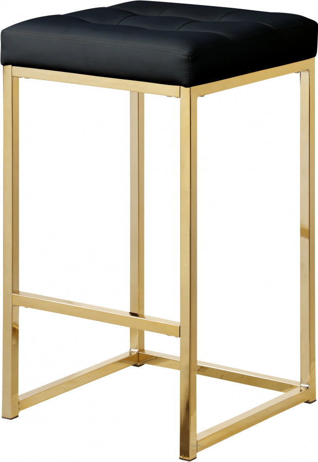 Nicola Vegan Leather Upholstered Counter Stool — 907-C - Black - 907Black-C