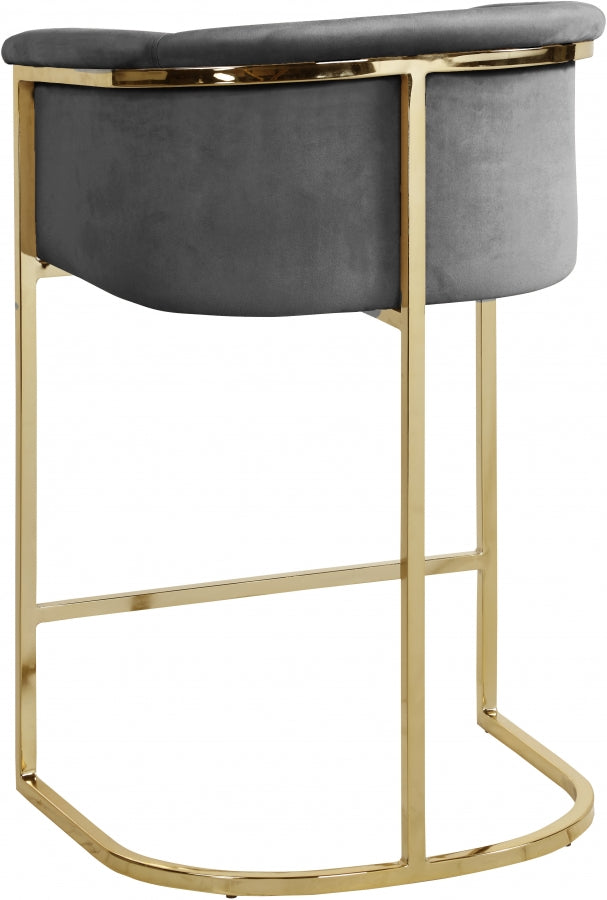 Donatella Velvet Upholstered Counter Stool — 700-C - Grey - 700Grey-C alternate view 2