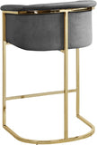 Donatella Velvet Upholstered Counter Stool — 700-C - Grey - 700Grey-C alternate view 2