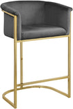 Donatella Velvet Upholstered Counter Stool — 700-C - Grey - 700Grey-C