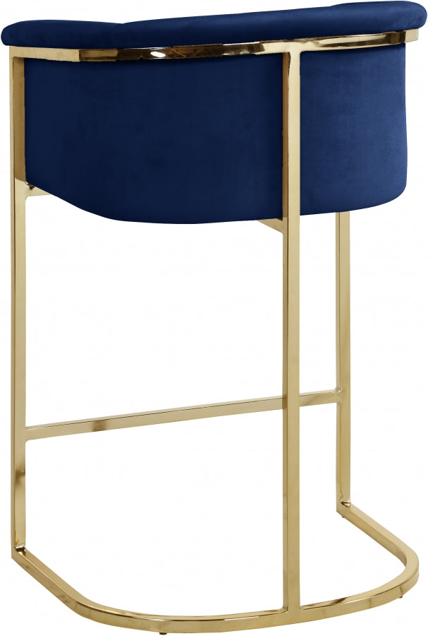 Donatella Velvet Upholstered Counter Stool — 700-C - Blue - 700Navy-C alternate view 2