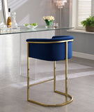 Donatella Velvet Upholstered Counter Stool — 700-C - Blue - 700Navy-C alternate view 3