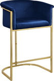 Donatella Velvet Upholstered Counter Stool — 700-C - Blue - 700Navy-C