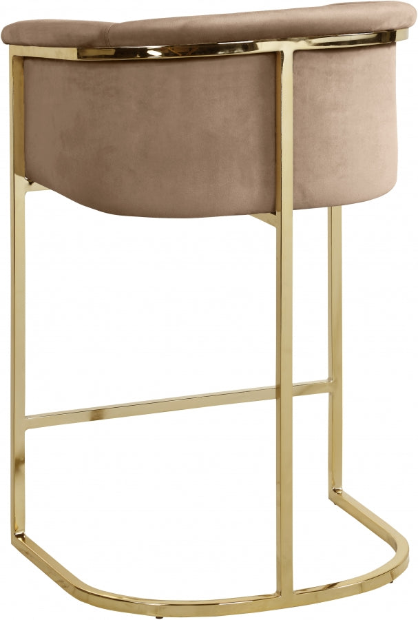 Donatella Velvet Upholstered Counter Stool — 700-C - Beige - 700Beige-C alternate view 2