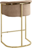 Donatella Velvet Upholstered Counter Stool — 700-C - Beige - 700Beige-C alternate view 2