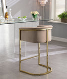 Donatella Velvet Upholstered Counter Stool — 700-C - Beige - 700Beige-C alternate view 3