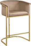 Donatella Velvet Upholstered Counter Stool — 700-C - Beige - 700Beige-C