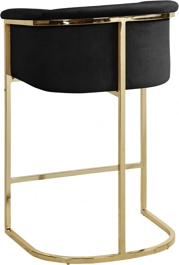 Donatella Velvet Upholstered Counter Stool — 700-C - Black - 700Black-C alternate view 2