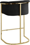 Donatella Velvet Upholstered Counter Stool — 700-C - Black - 700Black-C alternate view 2