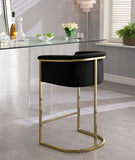 Donatella Velvet Upholstered Counter Stool — 700-C - Black - 700Black-C alternate view 3