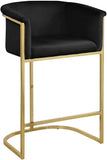 Donatella Velvet Upholstered Counter Stool — 700-C - Black - 700Black-C