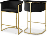 Donatella Velvet Upholstered Counter Stool — 700-C - Black - 700Black-C Double Chair