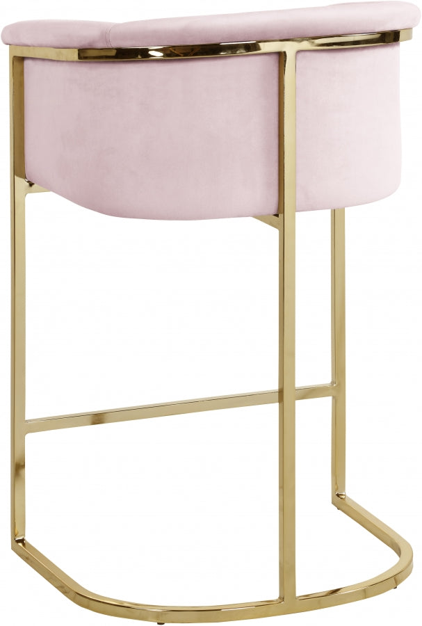 Donatella Velvet Upholstered Counter Stool — 700-C - Pink - 700Pink-C alternate view 2