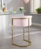 Donatella Velvet Upholstered Counter Stool — 700-C - Pink - 700Pink-C alternate view 3