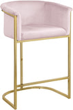 Donatella Velvet Upholstered Counter Stool — 700-C - Pink - 700Pink-C