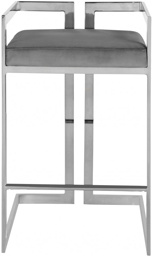 Ezra Velvet Upholstered Counter Stool — 909-C - Grey - 909Grey-C alternate view 3
