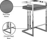 Ezra Velvet Upholstered Counter Stool — 909-C - Grey - 909Grey-C Infographic
