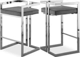 Ezra Velvet Upholstered Counter Stool — 909-C - Grey - 909Grey-C Double Chair