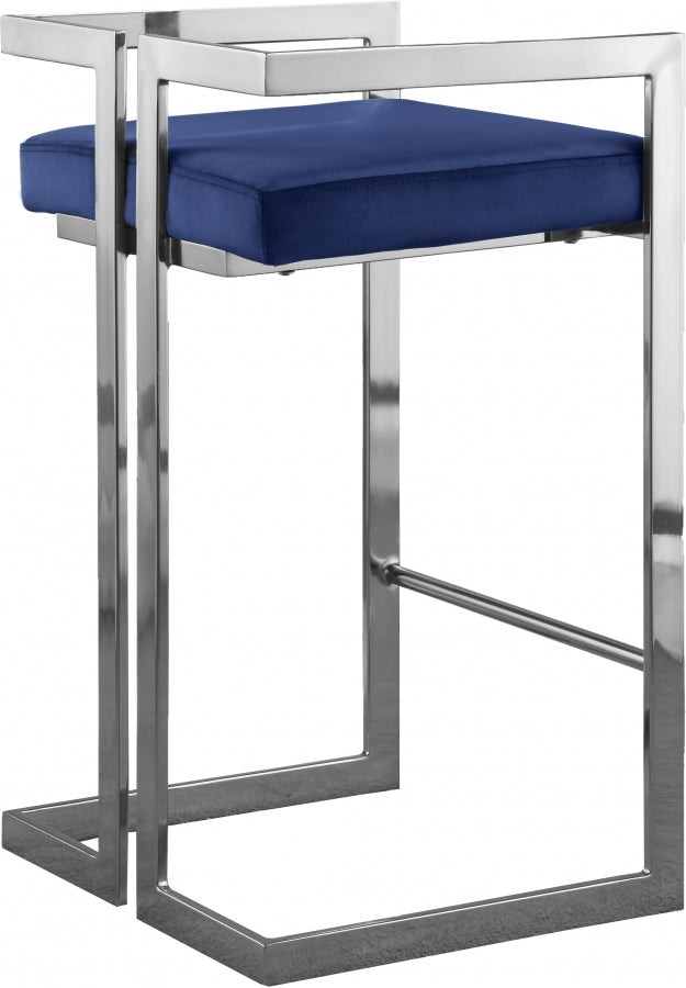 Ezra Velvet Upholstered Counter Stool — 909-C - Blue - 909Navy-C alternate view 2