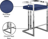 Ezra Velvet Upholstered Counter Stool — 909-C - Blue - 909Navy-C Infographic