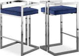 Ezra Velvet Upholstered Counter Stool — 909-C - Blue - 909Navy-C Double Chair