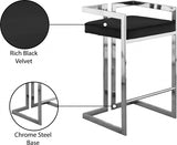 Ezra Velvet Upholstered Counter Stool — 909-C - Black - 909Black-C Infographic