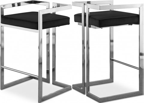 Ezra Velvet Upholstered Counter Stool — 909-C (Set of 2)