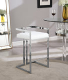 Ezra Vegan Leather Upholstered Counter Stool — 910-C - White - 910White-C alternate view 1