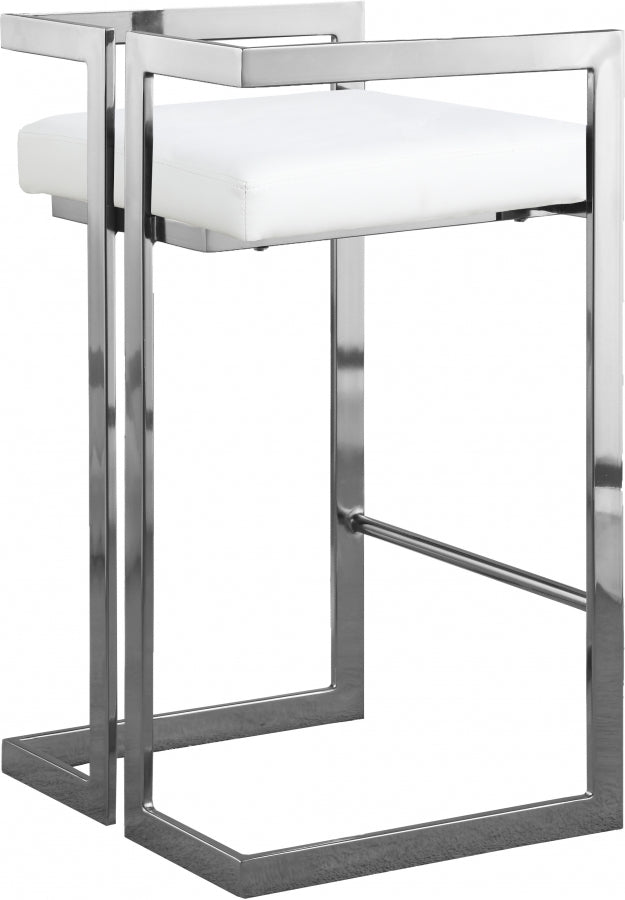 Ezra Vegan Leather Upholstered Counter Stool — 910-C - White - 910White-C alternate view 2