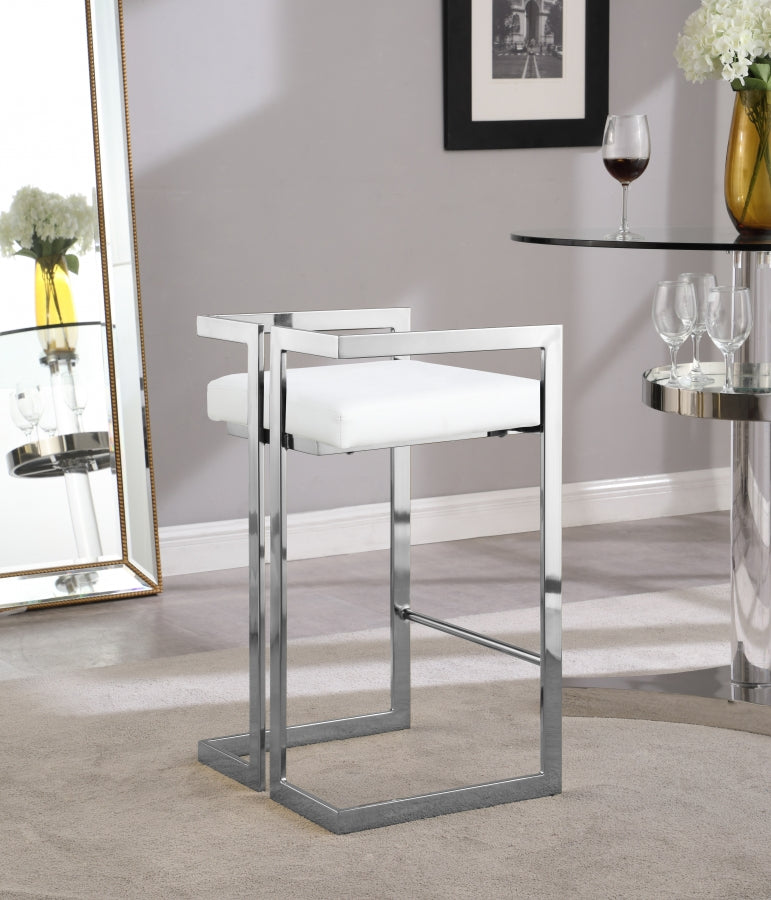 Ezra Vegan Leather Upholstered Counter Stool — 910-C - White - 910White-C alternate view 4