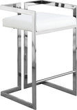 Ezra Vegan Leather Upholstered Counter Stool — 910-C - White - 910White-C