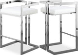 Ezra Vegan Leather Upholstered Counter Stool — 910-C - White - 910White-C Double Chair