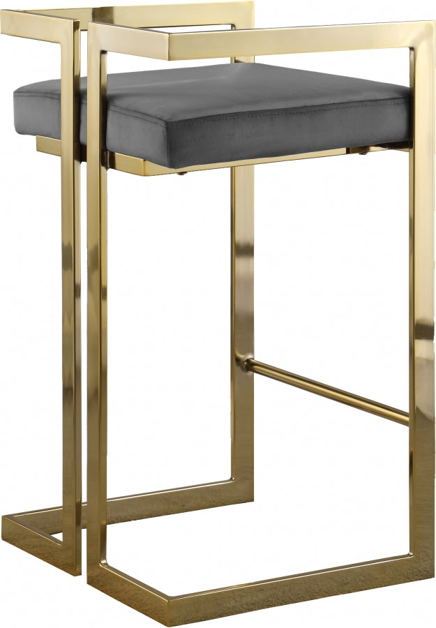 Ezra Velvet Upholstered Counter Stool — 912-C - Grey - 912Grey-C alternate view 2