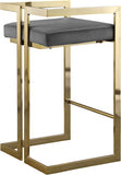 Ezra Velvet Upholstered Counter Stool — 912-C - Grey - 912Grey-C alternate view 2