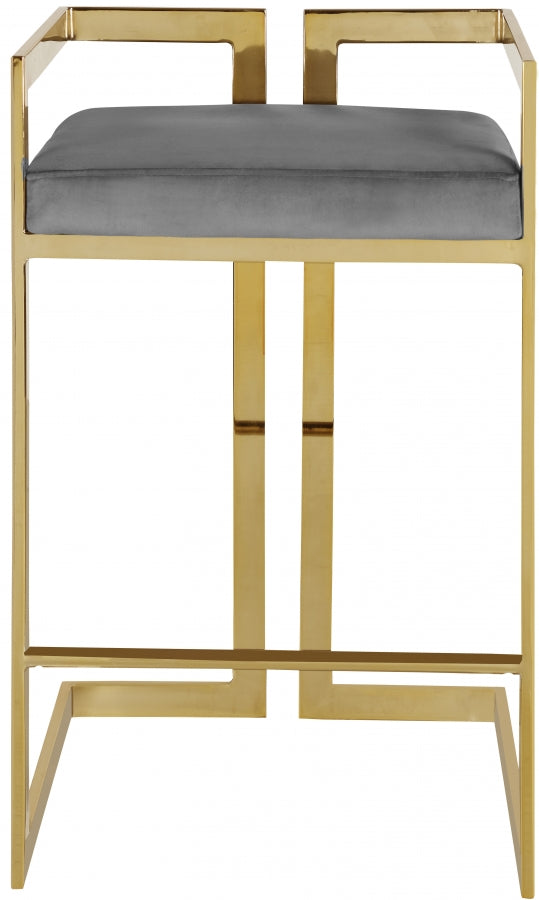 Ezra Velvet Upholstered Counter Stool — 912-C - Grey - 912Grey-C alternate view 3