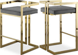 Ezra Velvet Upholstered Counter Stool — 912-C - Grey - 912Grey-C Double Chair