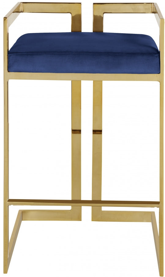Ezra Velvet Upholstered Counter Stool — 912-C - Blue - 912Navy-C alternate view 3