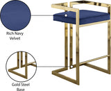 Ezra Velvet Upholstered Counter Stool — 912-C - Blue - 912Navy-C Infographic