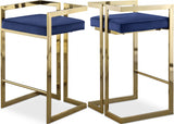Ezra Velvet Upholstered Counter Stool — 912-C - Blue - 912Navy-C Double Chair