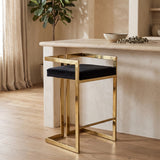 Ezra Velvet Upholstered Counter Stool — 912-C - Black - 912Black-C alternate view 1