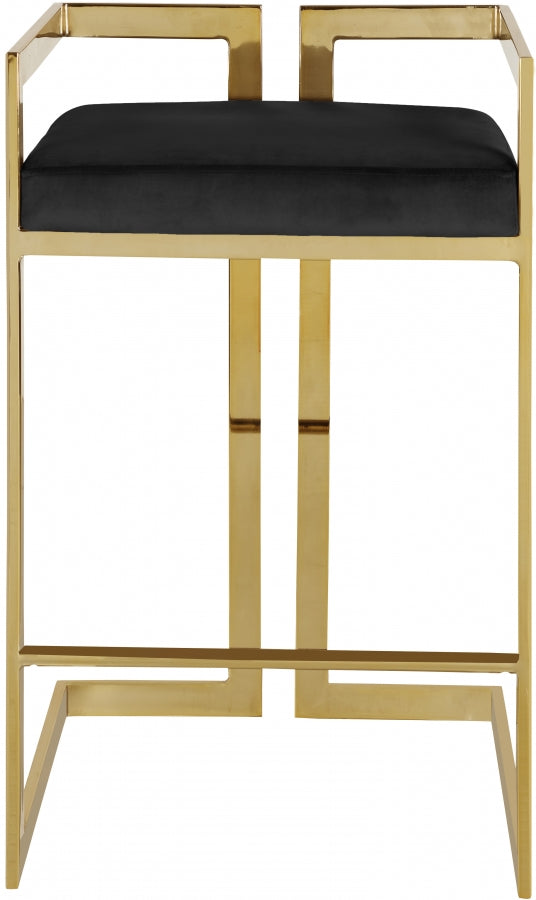 Ezra Velvet Upholstered Counter Stool — 912-C - Black - 912Black-C alternate view 3
