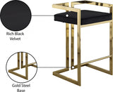 Ezra Velvet Upholstered Counter Stool — 912-C - Black - 912Black-C Infographic