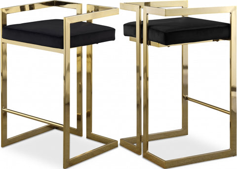 Ezra Velvet Upholstered Counter Stool — 912-C (Set of 2)