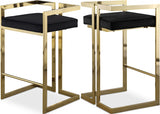 Ezra Velvet Upholstered Counter Stool — 912-C - Black - 912Black-C Double Chair